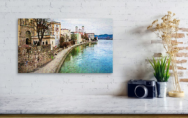 Danube River at Passau, Germany Canvas Print on the wall