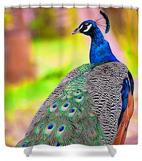 Peacock Shower curtain gift idea