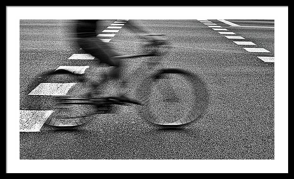 Ghost rider black and white Framed Print by Tatiana Travelways