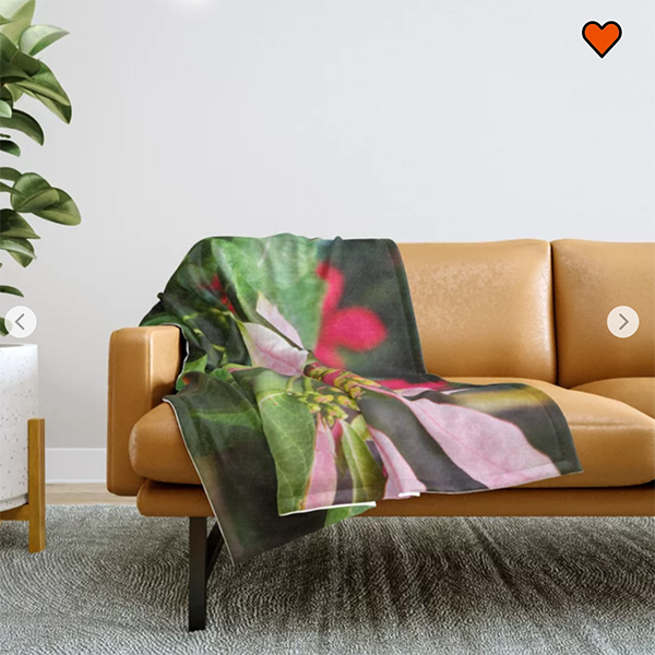 Pink Poinsettia Mexico Throw Blanket by Travelways