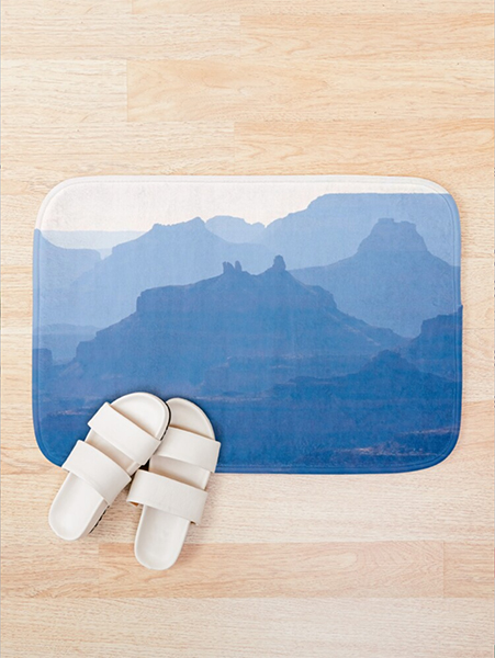 Grand Canyon Blue Silhouettes #2 Bath Mat by travelways