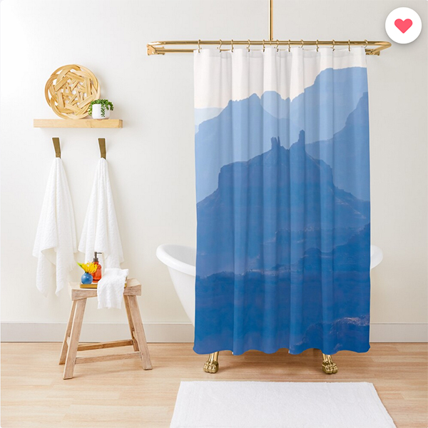 Grand Canyon Blue Silhouettes #2 Shower Curtain by travelways