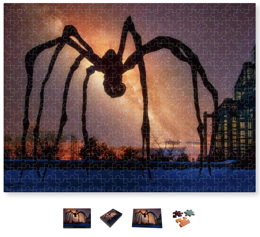 Maman Spider on Starry Sky Jigsaw Puzzle by Tatiana Travelways