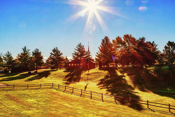 Sunburst over the golf course in Lexington Michigan Sunburst over the Golf Course in Lexington, Michigan Art Print by Tatiana Travelways